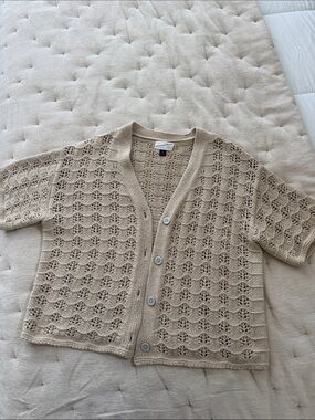 Women's Short Sleeve Cardigan Sweater - Universal Thread™ M